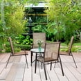 thumbnail image 2 of Costway 4PCS Patio Chair Dining Chair Garden Deck Yard W/Armrest Brown, 2 of 12