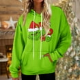 thumbnail image 2 of Christmas Hoodies for Women Long Sleeve Pullover Casual Loose Sweatshirts Dark Green XL, 2 of 5