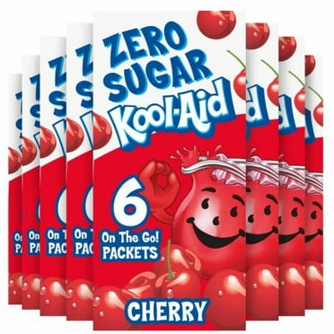 Kool-Aid Zero Sugar Cherry Drink Mix Packets 6 Packets.