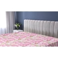 thumbnail image 5 of Ambesonne Floral Themed Fitted Sheet, Romantic Summer Bloom, Full Size, Pale Pink Lime Green, 5 of 5
