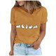 thumbnail image 2 of Tops de Cuello Alto para las Mujeres Amante Impreso Camiseta Cuello Redondo Manga Corta, Poliéster Spandex, 2 of 7
