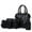 black, variant on 4-Piece Tote Bag Set for Women with Wallet, Top Handle Satchel & Shoulder Bag Purse