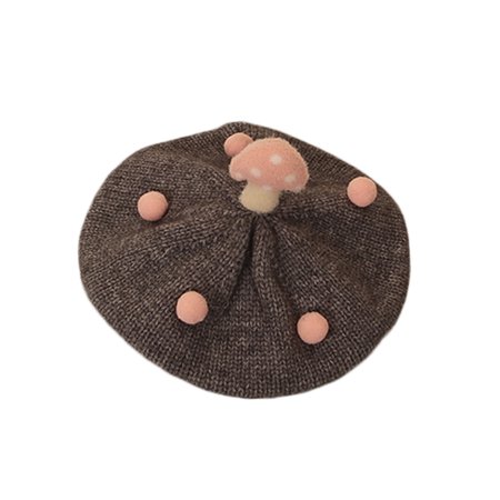 

aturustex Cute Toddler Mushroom Beret Hat Winter Warm Knitted Beanie Cap for Girls Boys