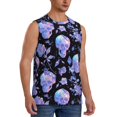 thumbnail image 2 of Yiaed flower Skull crystal Print Men's Singlet Vests Summer Running Muscle Tank Tops Gym Undershirt Round Neck Sleeveless for man, 2 of 5