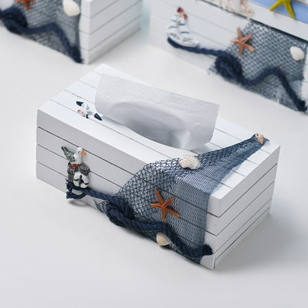 WHAMVOX Wooden Tissue Box Holder with Mediterranean Style for Home Office Hotel Decor Assorted Color