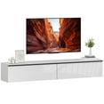 thumbnail image 1 of HOMCOM Meuble Télé Mural avec Rangement, Console Multimédia Flottante, Blanc, 1 of 10