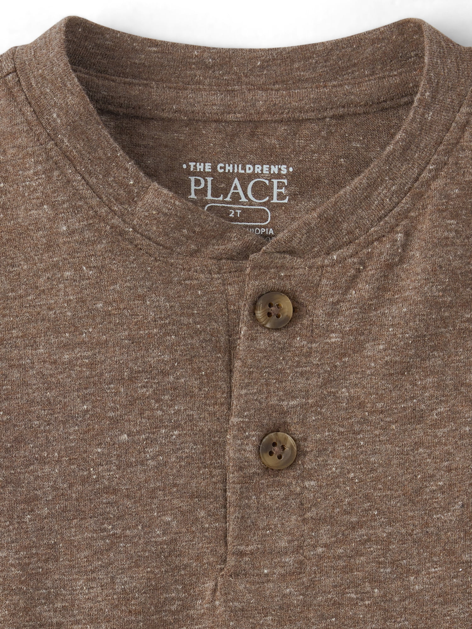 The Children's Place Baby And Toddler Boys Long Sleeve Marled Henley Top, Sizes 6M-5T