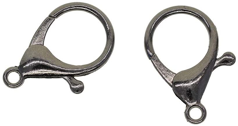 10 Packs Lobster Clasps Black Bronze Plated Silver Plated Large Curved Lobster Claw Clasps Jewelry Making Findings 33x24 mm