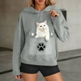 thumbnail image 2 of Levmjia Womens Sweatshirts Hooded Fashion Printed Long Sleeve Round Neck Casual Pullover Tops Work Home Soft Comfortable Breathable Holiday Everyday Wear, 2 of 7