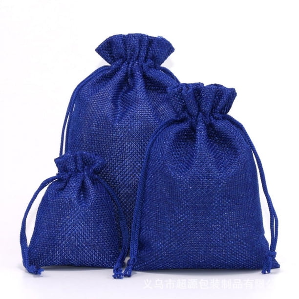 Bolsa de regalo de Navidad para guardar joyas, bolsita con cordón, bolsa de lino de imitación