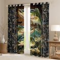 thumbnail image 2 of Manfei Animal Fish Curtains and Drapes,Vintage Retro Black Out Curtains,Fishing Hunting Curtains Pack of 2 (52x63 Each),Botanical Room Decor, 2 of 6