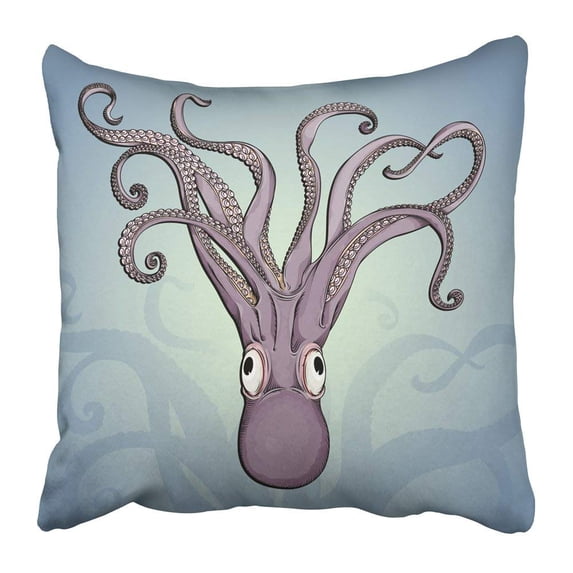 WOPOP Drawing of Octopus Kraken Groups Gradient Only in No Meshes Blends Black Outline File Looks Pillowcase Pillow Cover 18x18 inches