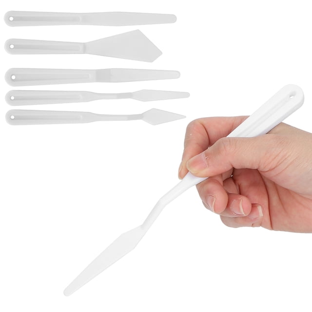 Dioche 5Pcs Plastic Artist Knife Set Oil Painting Spatula Painting Tool Acces