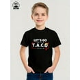 thumbnail image 2 of MAWOTEA Taco Lovers Exclusive Funny Graphic T-shirt for Kids,Black Fabric 100% Cotton Made, 2 of 5