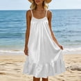 thumbnail image 3 of Posijego Women's Satin Nightgowns Sleeveless Nightdresses Camisole Dresses Ruffled Pajama Dresses Sleepwear Loungewear, 3 of 9