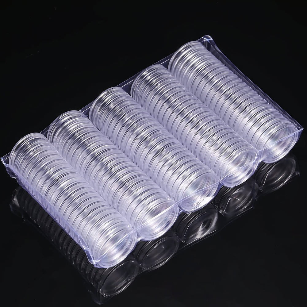 120 Capsules De Pièces Liwein – Transparentes, 2 Tailles (100 Petits + 20 Grands) Avec Boîtes De Rangement