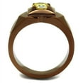 thumbnail image 3 of Luxe Jewelry Designs Women's Coffee light Plated Stainless Steel Ring with CZ Stone - Size 10 (Pack, 3 of 4