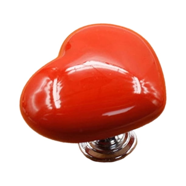 Botón de inodoro con forma de corazón, botón auxiliar para el tanque del inodoro, para el hogar. Rojo