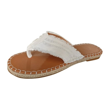 

Jungdeepe Women s Summer Fashion Clip Toe Flat Bottom Fabric Thongs Slippers Casual Comfortable Outdoor Beach Sandals Slippers Women Home Slippers Womens Sock Slippers with Soft Sole Slippers for