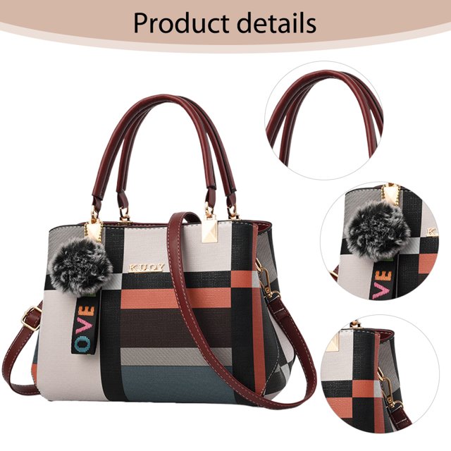 Bolso Bandolera para Mujer JShteea Cuero PU Rojo Vino