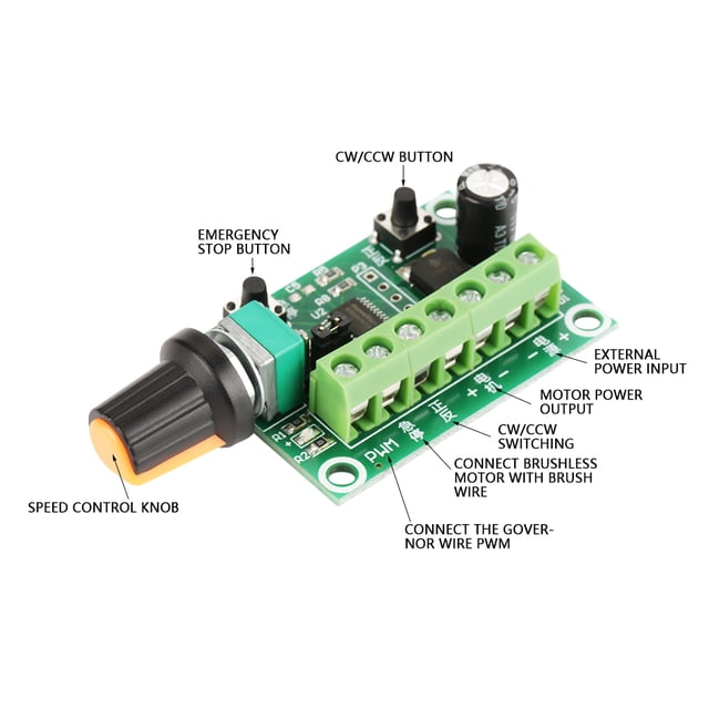 Regulador De Ancho De Pulso, Controlador De Velocidad Duradero, Motor Seguro Que Ajusta La Velocidad Para Controlar La Dirección Del Motor Sin Escobillas Del Motor De CC ANGGREK CHGS05