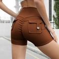 thumbnail image 5 of Cargo Shorts Women, Comdrip Booty Shorts for Women Fashion Solid Scrunch Butt Shorts Cargo Workout Biker Gym Bottoms Shorts for Women Brown S, 5 of 7