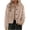 Khaki, variant on Coorders Women's Faux Suede Cropped Jacket, Women's Casual Lightweight Bottom Down Suede Jackets Coats ,Women's Plus Khaki,Size M