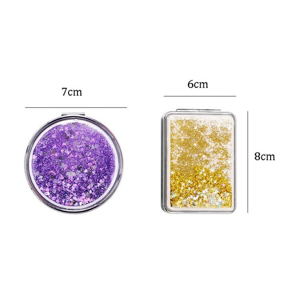 Magnifying Compact Mirror for Purses ,Folding Mini Pocket Double