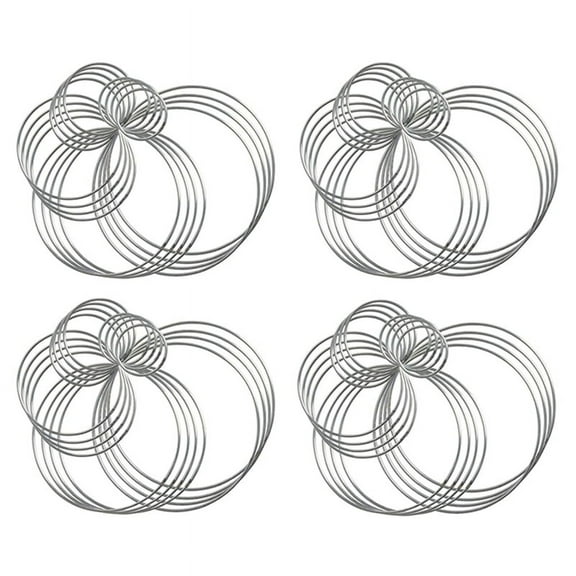 80 Pieces Metal Catcher Rings Hoops Steel Craft Silver Rings for Crafts,Macrame and Other DIY Projects in 5 Sizes
