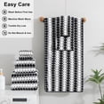 thumbnail image 6 of Jessy Home 2 Piece Black White Grid Stripe Hand Towels Set, 6 of 6