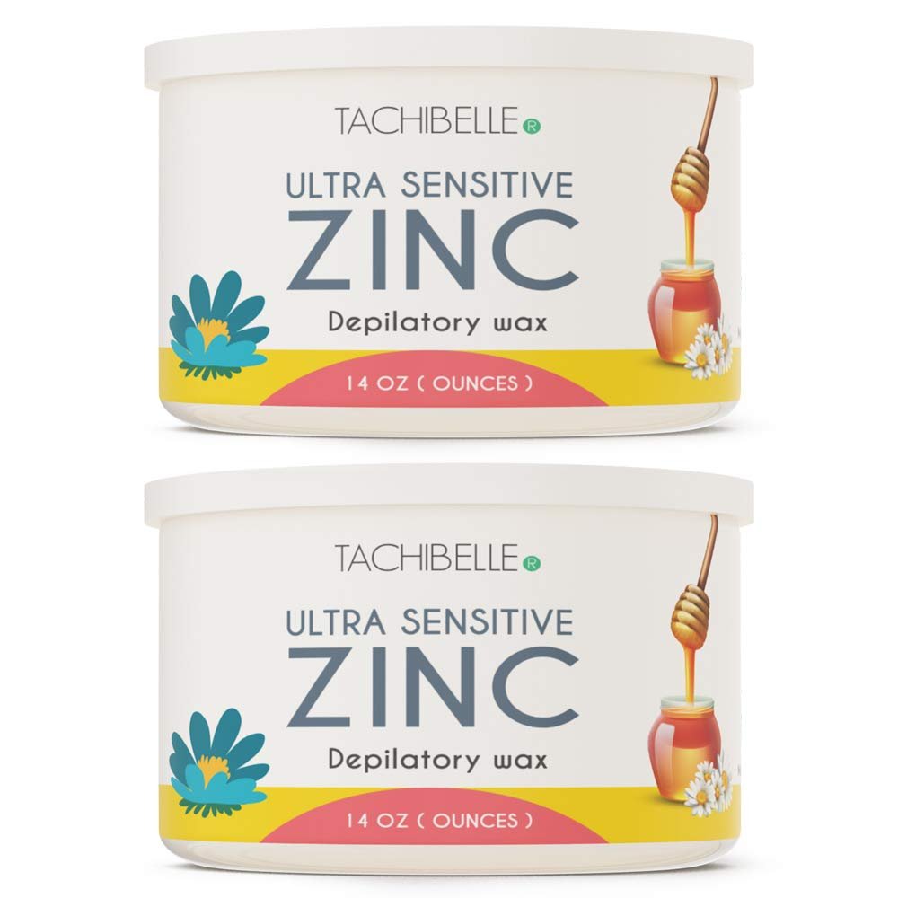 Tachibelle Depilatory Wax Zinc Wax 14 Oz Professional Hair Removal Made in Italy Pack of 2