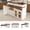 Rotatable Kitchen Island+White, variant on Kitchen Island w/ Extendable Rotating Table, Built-in Socket, 4 Drawers,White