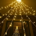 thumbnail image 7 of Sanfant Outdoor Christmas Lights 344LEDs Waterfall Lights with 3.5M x 9 Falling Strands Decoration Lights with 8 Lighting Modes Warm White, 7 of 7