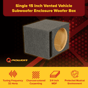 QPower 15 Inch Heavy-Duty Single Vented Vehicle Subwoofer Enclosure