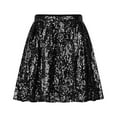thumbnail image 6 of CaComMARK PI Women's Sequin Skirts Short Pleated Fashion 2025 Sparkly Skirt for Party Black 6(M), 6 of 6