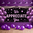 thumbnail image 7 of Purple Theme Appreciation Banner Sparkle Balloon Starry Design for Celebration Event Party Decoration, 7 of 7