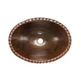 thumbnail image 2 of Premier Copper Products LO19RRDB 19 in. Oval Roped Rim Self Rimming Hammered Copper Sink, 2 of 3