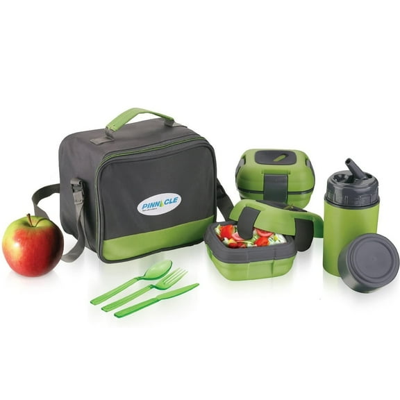 Pinnacle Thermoware Thermal Lunch Box Set Lunch Containers for Adults & Kids, Green