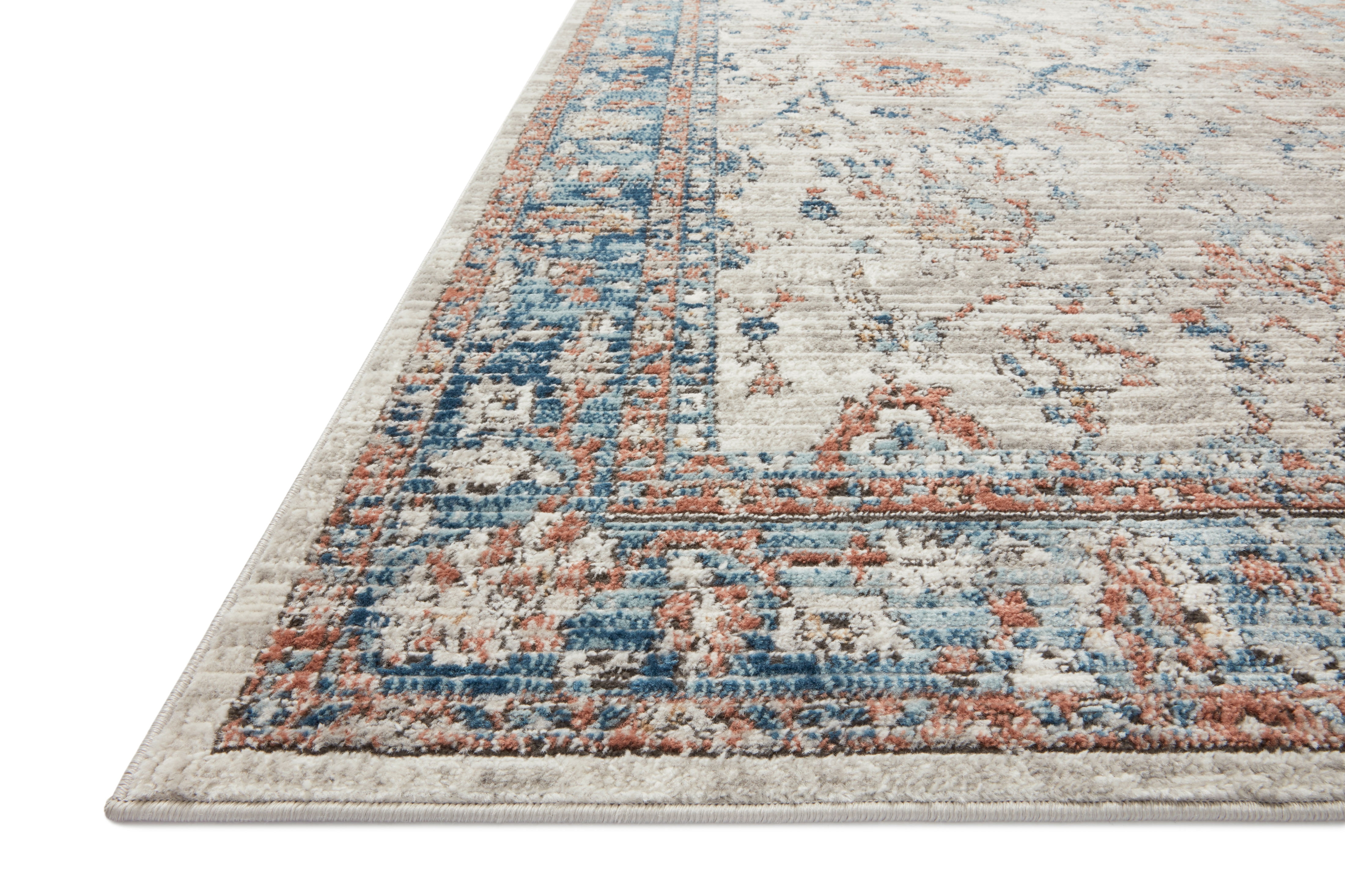 Loloi Bianca Collection BIA-05 Dove / Multi, Traditional Area Rug 2'-8" x 7'-6"