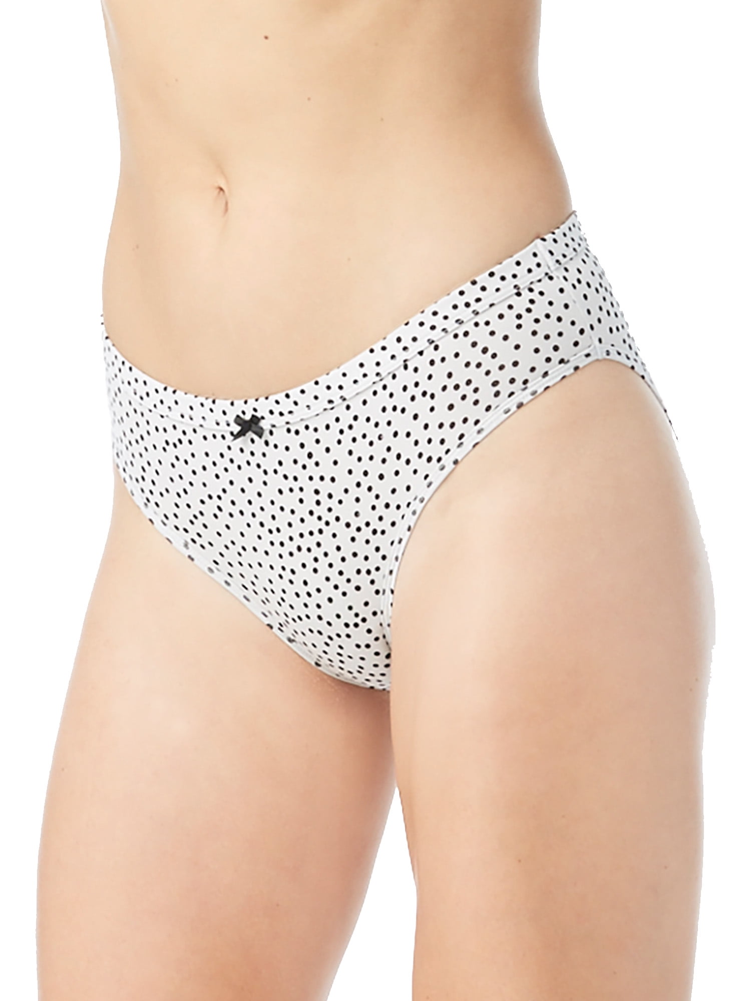 NWT No Boundaries Lace Thong Panties Black And White Dots Design Size XL  (15-17)