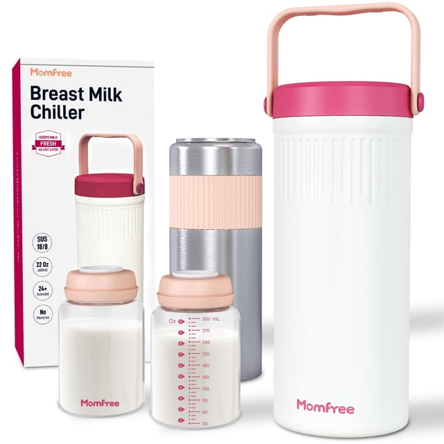 Enfriador de Leche Materna Momfree 600 ml con 2 Botellas, Refrigeración 24h