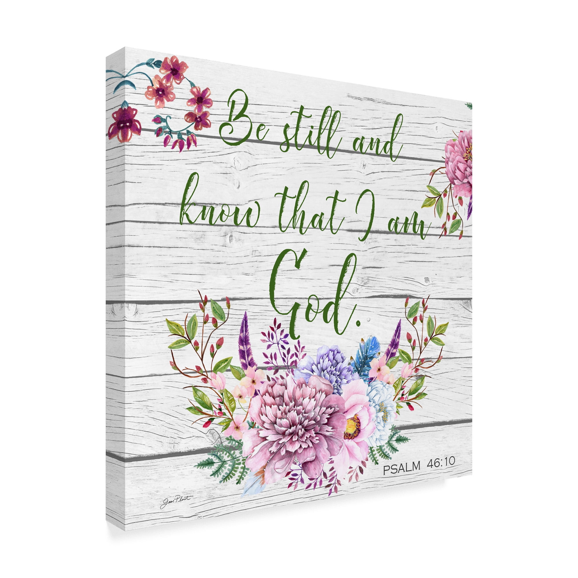 Trademark Fine Art 'Garden Florals Bible Verse 1' Canvas Art by Jean Plout