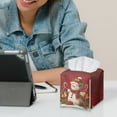 thumbnail image 6 of POLERO Tissue Box Holder - Square PU Leather Tissues Cube Box Cover Waterproof -Christmas Snowman Decorative Car Facial Tissue Holder on Table and Barthroom, 6 of 7