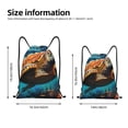 thumbnail image 2 of Xecao Colorful Flower Sea Turtle Pattern Sports Drawstring Backpack - String Swim Gym Bag with Wet Proof Pocket for Women&Men-Medium, 2 of 6
