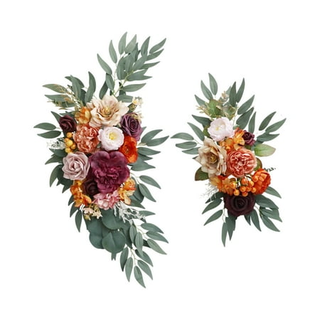 Tachiuwa Wedding Arch Flowers (Pack of 2), Artificial Wedding Flowers for Wedding Welcome Signs Decorations Arch Flowers for Reception
