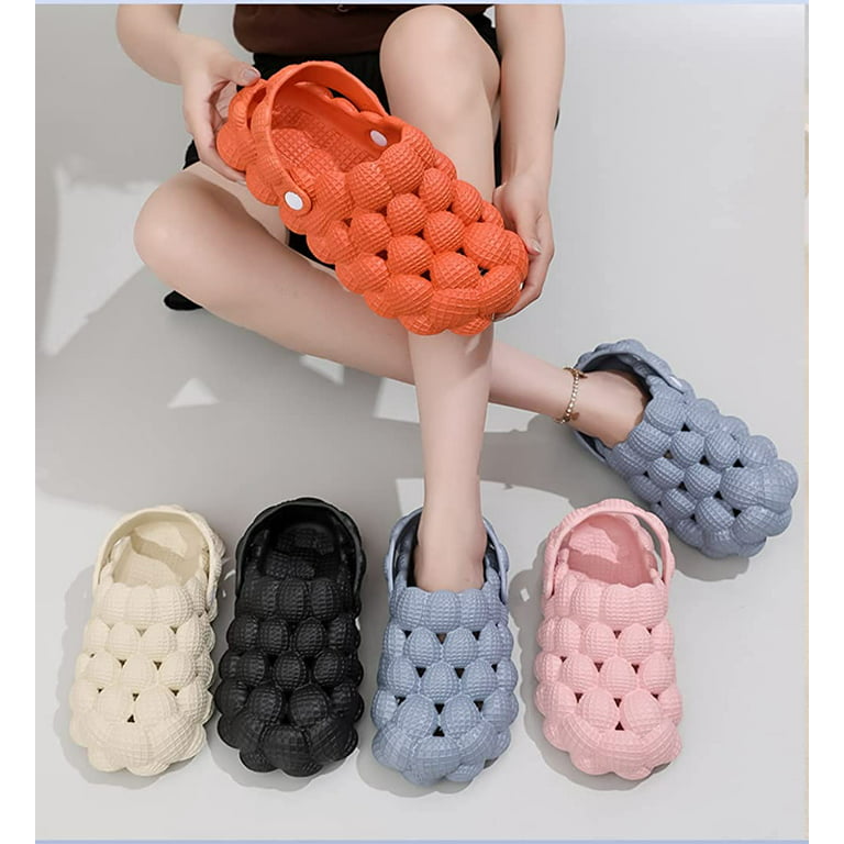 Bubble Slides for Women Men,Massage Bubble Slippers,Funny Bubble Shoes, Unisex Breathable Beach Sandals,Non-slip Spa Slippers,Shower Trendy Ball  Slippers,Home Bedroom Soft Pillow Stress Relief Slide 
