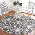 thumbnail image 4 of SAFAVIEH Blossom Asher Geometric Wool Area Rug, Ivory/Black, 6' x 6' Round, 4 of 10