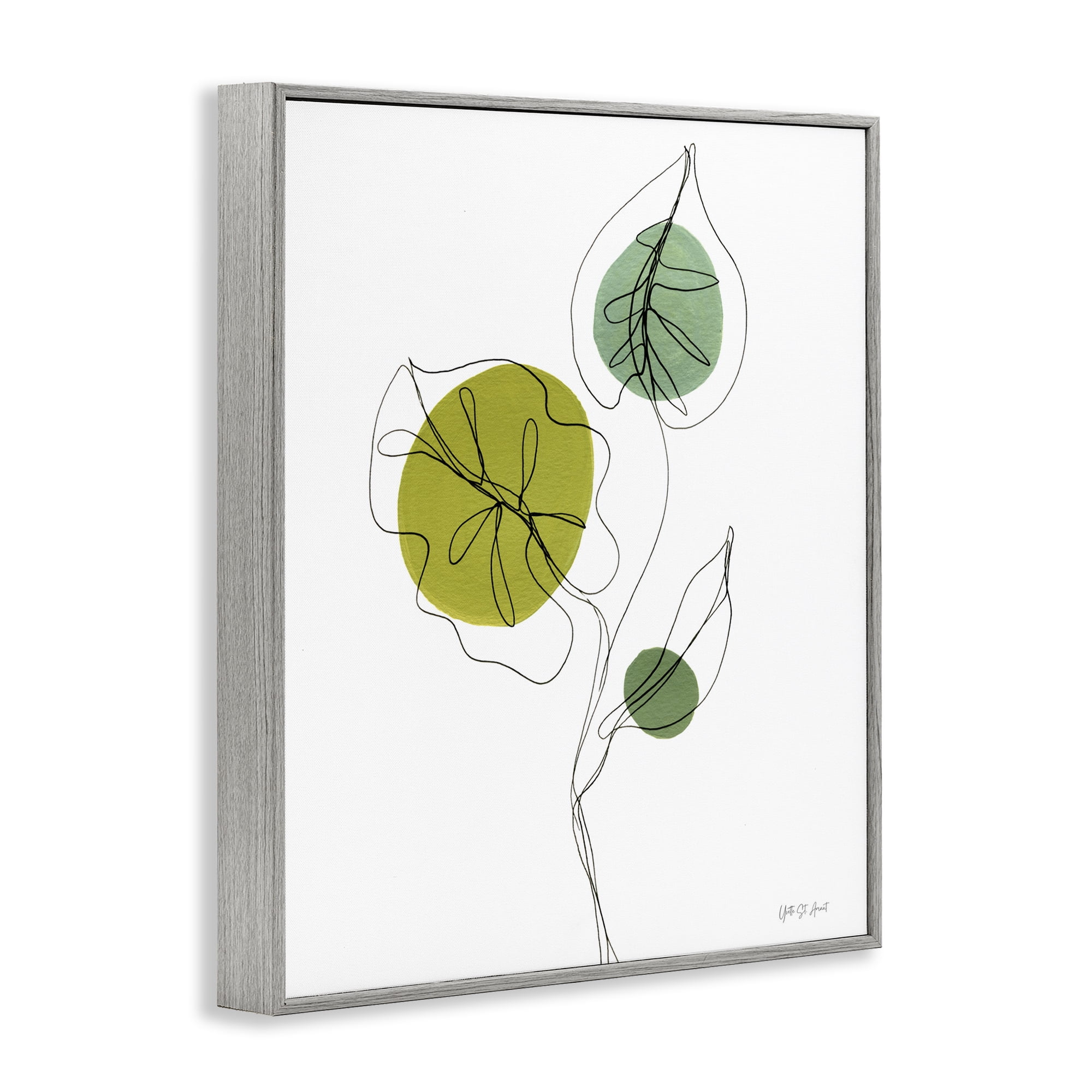 Stupell Industries Leafy Garden Delight Botanical & Floral Painting Gray Framed Art Print Wall Art, 11 x 14