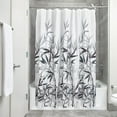 thumbnail image 3 of InterDesign Anzu Fabric Shower Curtain, Standard 72" x 72", Black/Gray, 3 of 5