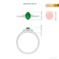 thumbnail image 5 of ANGARA Natural Solitaire Oval Emerald Ring with Trio Diamond Accents in 14K White Gold for Women (Size-6x4mm) | May Birthstone, Birthday, Anniversary, Jewelry Gift for Women | Natural Emerald Ring, 5 of 10